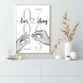 Lovers Personalized Poster Couple Names Date Custom Art Print Wedding Anniversary Wall Picture Canvas Painting Bedroom Decor. 