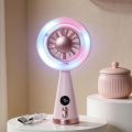 Portable Cooling Handheld Fan Soft Lighting Lightweight Digital Display Fan Compact Clear Power Display Mini Fan Daily Use. 