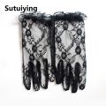 Sutuiying Driving Mesh Lace Floral Side Driving Gloves Summer Women Gloves Mittens Lace Gloves Short Gloves. 