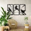 Ressence Enterprises 3pc Birds Of Paradise Wooden Canvas Modern Wall Art Decor. 
