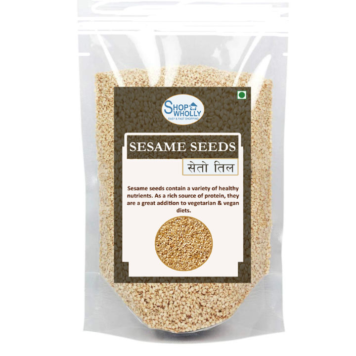 ShopWholly Premium White Sesame Seeds (Til) – 100% Natural, Nutritious & Crunchy Seeds for Cooking, Baking & Sweets – 100g / 200g / 500g / 1kg
