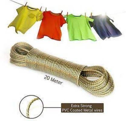 Cloth Drying Rope 20 Miter | Steel Multipurpose Ready To Use Extra Strong Clothes Drying Rope - 20 Meters