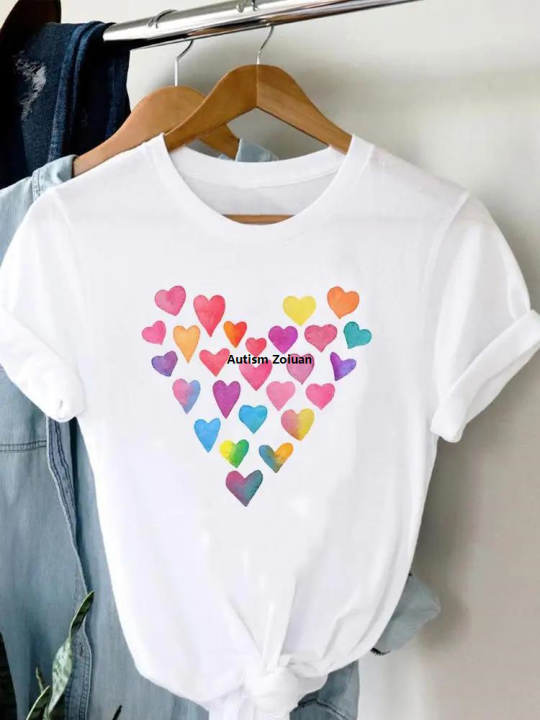 Tops Women's Pictorial Clothing Graphic Clothing Short Sleeve Summer T-Shirt Women's T-Shirt Printed T Feather Bird Clothing Fashion