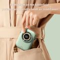 Lightweight 5 Speeds Mini Hanging Neck Fan Wide-Angle Airflow Digital Power Display Portable Cooling Fan Fanless Design with Stand Handheld Electric Fan for Sports. 
