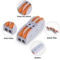 Home Mini Fast Wire Cable Connector / Universal Convenient Reusable Spring Splicing Wiring Connectors / Push Out Wire Lamp Docking Terminal Block / Quick Cable Connector Splitter. 