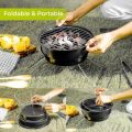 Round Barbeque Stand With Grill Foldable Camping Picnic Garden Festival Cooker Charcoal BBQ. 