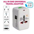 The Universal Travel Plug Adapter Converter With Built In Dual USB Charger Ports. 