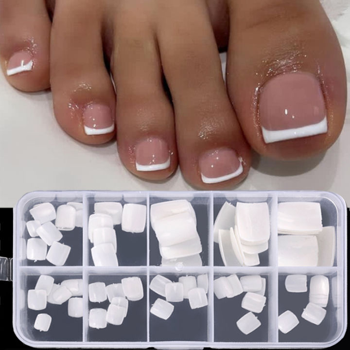 Full%20Coverage%20Square%20False%20Toenails%20Natural/Transparent/White%20Acrylic%20Nail%20Tips%20Nail%20Art%20Decorations%20Manicure%20Tool%20100PCS%20-%20Image%202
