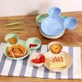 Cute Baby Mickey Mouse Head Shape Portable Ceramic Plate for Kids Creative Food Container Tableware, 1 Piece. 