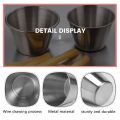 NAMUNY 1 Pack of 10 - Premium Brushed Stainless Steel Condiment Sauce Cups Spices Pots Liquid Dips Bowls - 2.5Oz 70Ml. 