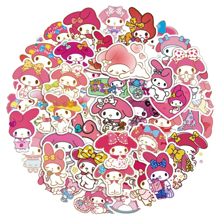 50pcs%20Children%20Stickers%20Cartoon%20Kuromi%20My%20Melody%20Cute%20Decals%20Toys%20for%20Girl%20Laptop%20Kawaii%20Aesthetic%20Anime%20Decoration%20Kids%20Sticker%20-%20Image%202