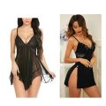 Combo Set of Nightwear Babydoll Lingerie Women's Nightwear Honeymoon Lingerie Babydoll Lace Sleepwear Free Size Black Color. 