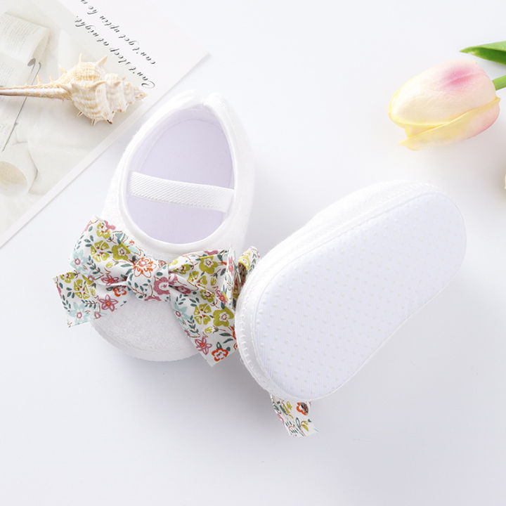 2022 new princess shoes 0-3-6-October baby shoes INS baby shoes bow single-layer shoes soft soled toddler shoes