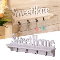 New elegant wooden garden wall hollow pierced shelf wall rack English "Sweet Home" bookshelf home decor  props. 