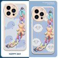 Anti-knock Back Cover Phone Case For iphone13 Pro Max Skin feel silicone Solid color Cartoon Waterproof Anti-fall cute. 