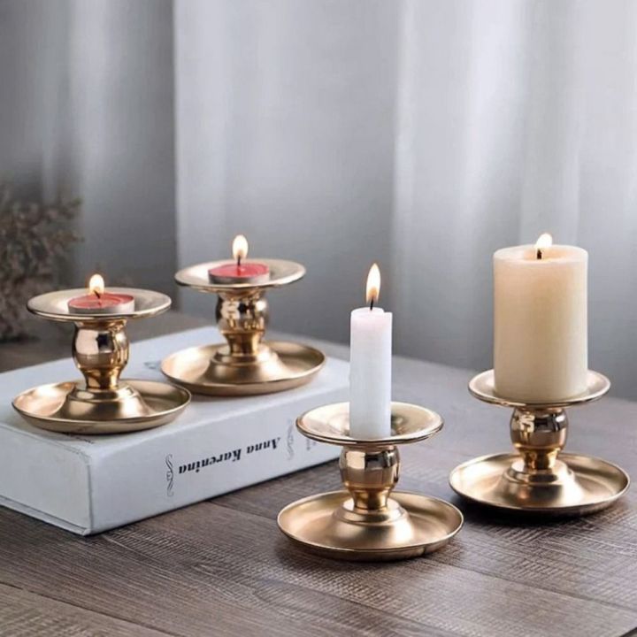 Modern DIY Round Candlestick Handmade Romantic Long Pole Candle Cup ...