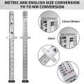 Sptrry6Inch 15Cm Pocket Ruler Stainless Steel Ruler Detachable Clip Steel Pocket Clip Scale Gauge Ruler Metric British SystemB. 