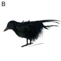 Modeow Fake Bird Toy Handmade Realistic Standing Crows Prop. 
