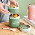 Tedemei Two Containers Portable Thermal Lunch Box Vacuum Insulated Food Container Soup Cup. 