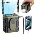 DISCHEN Portable 10000mAh Portable Waist Fan with Power Bank LED Lighting Hanging Neck Fan 5 Speed Strong Airflow Cooling Fan for Outdoor Working. 