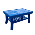 Dolphin Coffee Table Heavy Duty Rattan Finish Premium Folding Center Table for Indoor and Outdoor Use 42.5x81x51.5 cm. 