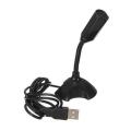 Mini Usb Microphone Stand Mic With Holder For Pc Laptop- Black. 
