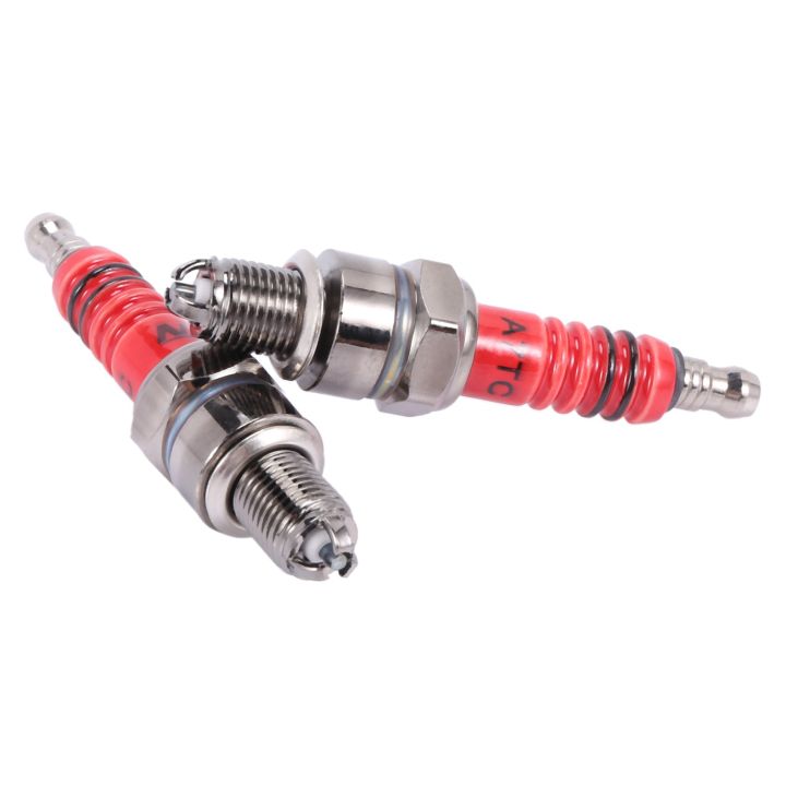 fasdaga%20Pack%20of%204%20Racing%203%20Electrode%20Spark%20Plug%20A7tc%20for%2050cc%20110cc%20125cc%20150cc%20Atv%20Scooter%20Dirt%20Bike%20Go%20Kart%20-%20Image%202