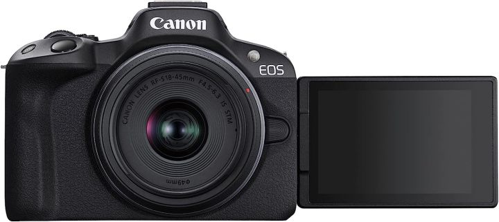 Canon%20EOS%20R50%20Mirrorless%20Vlogging%20Camera%20(Black)%20w/RF-S18-45mm%20F4.5-6.3%20is%20STM%20Lens,%2024.2%20MP,%204K%20Video,%20with%2016%20GB%20card%20and%20Bag%20-%20Image%204