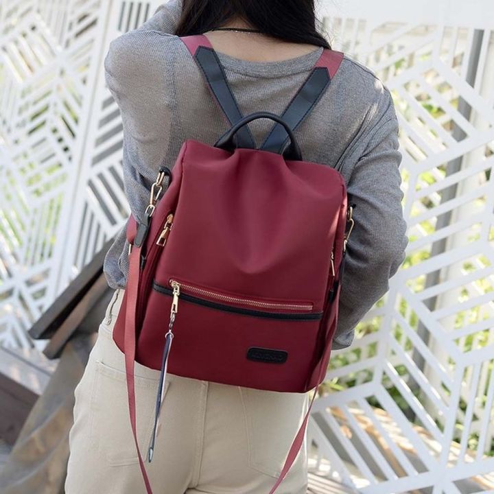 Portable%20Cloth%20Women%20Daily%20Backpack%20Anti-theft%20Cat%20PU%20Pendant%20Oxford%20Cloth%20Daypack%20Anti-splash%20Water%20Scratch%20Prevention%20Contrast%20Color%20School%20Bag%20Women%20-%20Image%208