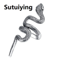 Sutuiying Ring For Men Gothic Punk Retro Male Ring Adjusta Exaggeration Ferocious Snake Wolf Lion Tiger Bulldog Exquisite Alloy. 