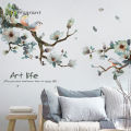 Ink Wash Flower Tree Wall Stickers For Living Room Bedroom Home Background Wall Decor Self-adhesive Vinyl Sticker Wallpaper. 