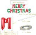 Merry Christmas Letter Balloons Banner, Christmas Backdrops for Photography, Red and Green With 100 Pcs Multicolor Balloons. 