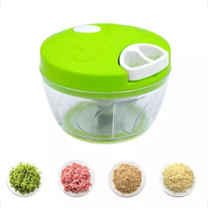 Multi-Functional Speedy Food Chopper With 3 Blades - Easy To Use Hand Held Food Chopper For Kitchen Multi Color