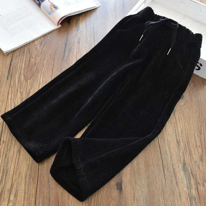 Cotrise Pants For Girls Pavonine Black Color Cotrise Fabric With