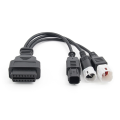 For 3Pin/4Pin 6Pin Motorcycle OBD Diagnostic Canbus Connector Cable OBD2 3 In1 Plug Cable Adapter. 