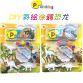 3Pcs Diy Painted Graffiti Dinosaur Children's Science and Educational Toy for Kids Drawing Toys Coloring 3D Jungle Animal Model. 