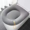 Bathroom Warm Commode Seat Cushion For Winter Washable Fabric Covers. 