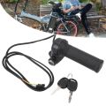 Durable Waterproof Electric Bike Throttle Grip 3-Pin Connector with 2 Keys Speed Controller Grip Twist Handlebar Ebike Throttle Grip Electric Scooter. 