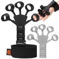 1 Piece Finger Gripper Guitar Finger Exerciser Hand Strengthener Hand Trainer Rehabilitation Training Equipment Black+Grey. 
