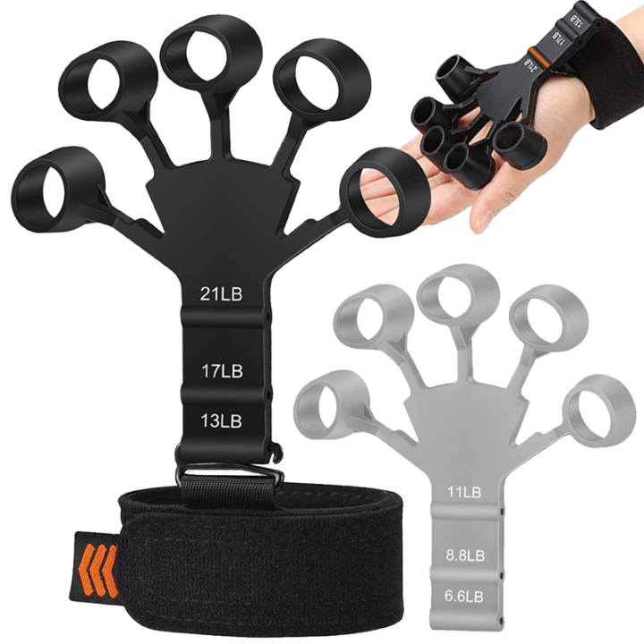 1%20Piece%20Finger%20Gripper%20Guitar%20Finger%20Exerciser%20Hand%20Strengthener%20Hand%20Trainer%20Rehabilitation%20Training%20Equipment%20Black+Grey%20-%20Image%202