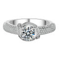 JZ301 Flower Gold Plated Rose Vintage Women's Ring Artificial Diamond Group Set Imitation Moissanite 80 Points Diamond Ring. 