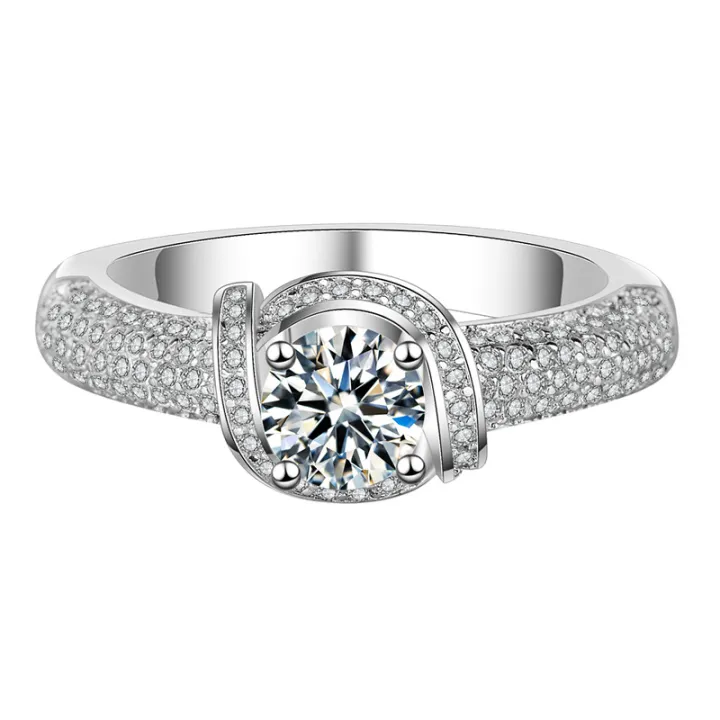 JZ301%20Flower%20Gold%20Plated%20Rose%20Vintage%20Women's%20Ring%20Artificial%20Diamond%20Group%20Set%20Imitation%20Moissanite%2080%20Points%20Diamond%20Ring%20-%20Image%205