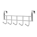 Over the Door 5 Hooks Home Bathroom Organizer Rack Clothes Coat Hat Towel Hanger Stainless Steel Good Load-Bearing. 