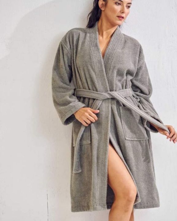 Unisex Solid Color Flannel Long Sleeve Microfiber Bathrobe