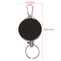 1Pc Stainless Steel Wire Rope Elastic Keychain Recoil Sporty Retractable Alarm Key Ring Anti Lost Ski Pass ID Card Badge Holder. 