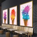 Discounts Ice Cream Canvas Art Poster Colorful Icecream Canvas Painting Wall Art Picture Prints Home Decor Dining Room Bar Wall Decoration. 