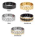 Health Care Stainless Steel Acupoint Massage Hematite Energy Healing Magnetic Therapy Bracelet Detachable Bangle. 