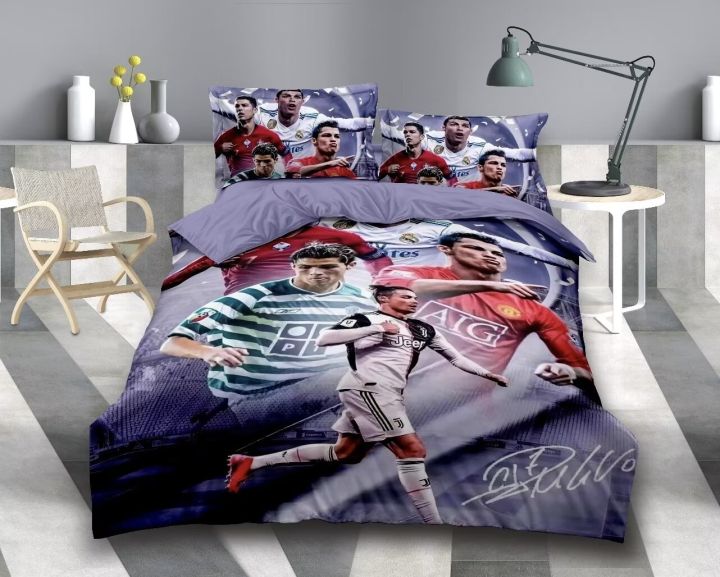 Ronaldo King Bedsheet with 2 Pillowcase set