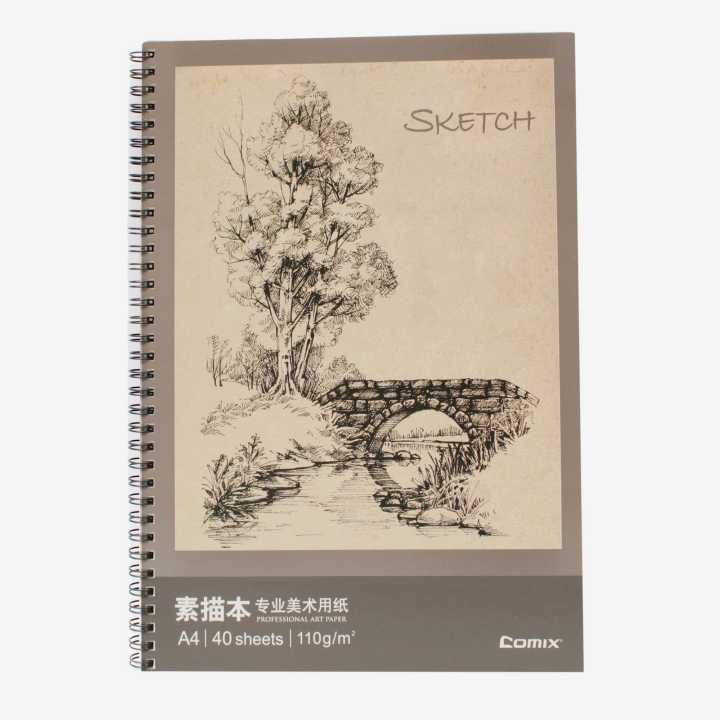 Grey Color Comix A4 Sketch Book | Professional Art Paper 40 Sheets, 110G