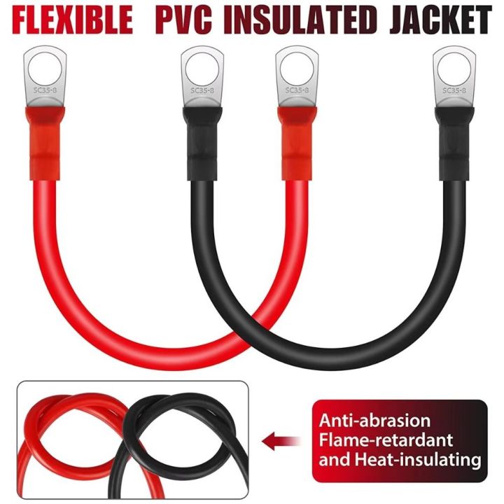 New With SC Terminals Battery Inverter Cable 5AWG Red Black Stranded ...